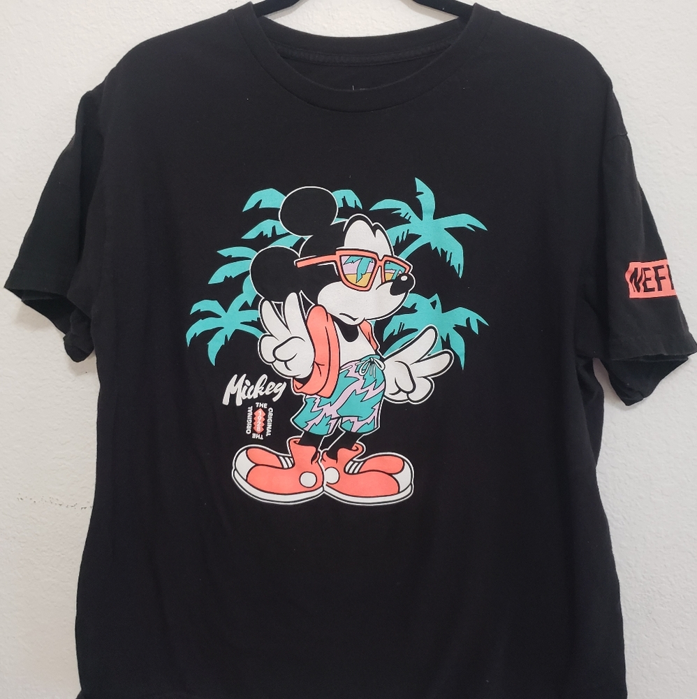 Mickey Mouse Palm Tree NEFF Mens L shirt- vintage